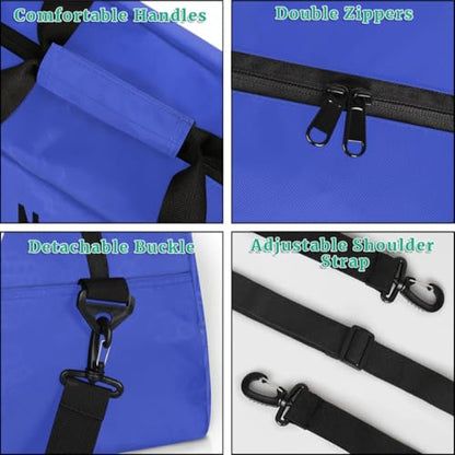 Custom Sport Duffel Bag Skiing Personalized Name Sports Bag Overnight Weekender Bag Waterproof Travel Sport Gym Bags, Blue - color: Blue, style: Skiing
