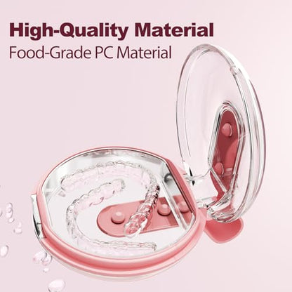 Retainer Case - mouth guard and Orthodontic Aligner Case, Adjustable air holes, Fashion, Multifunctional Portable Box - Sakura Pink