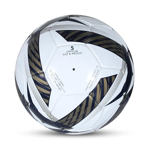 NIVIA Shining Star - 2022 Football/Rubberized Stitched Football/32 Panels/International Match Ball/Size - 5 (Black & White)
