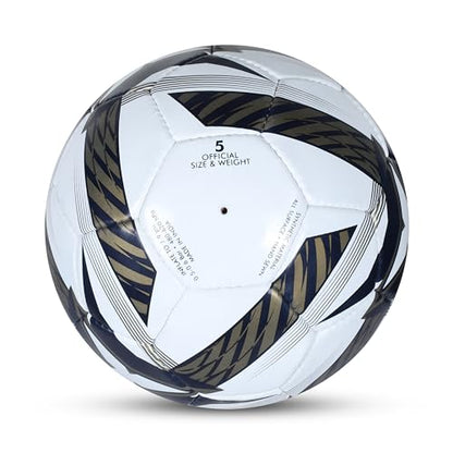 NIVIA Shining Star - 2022 Football/Rubberized Stitched Football/32 Panels/International Match Ball/Size - 5 (Black & White)