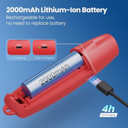 Electronic Whistle with USB Charging, 3 Tone & 3 High Volume Hand Emergency Whistle for Referee Coaches Teacher, Outdoor Sport Game Camping Safety Electric Whistle with Lanyard - color: red