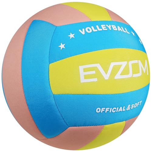 EVZOM Soft Indoor Volleyball - Super Soft Fabric Safe and Silent Volleyball for Girls Boys Kids Youth Beginners,Light Volleyballs for Inside House and Yard Tranining
