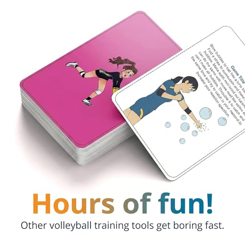 Puredrop Volleyball Training Equipment Aid Cards: Great Training Drills for Solo Practice for Volleyball Players. Coach Exercises that Can be Done at Home Set Pass Serve Spike Block Trainer
