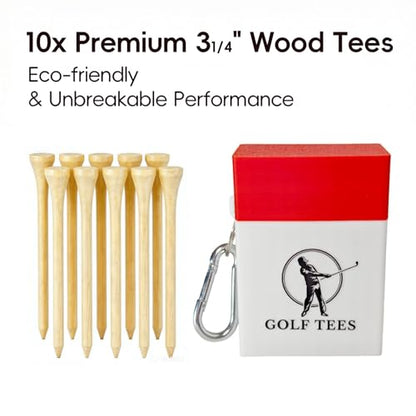 Funny Caddy Golf Tee Holder with 10 Wood Tees, Fun Golf Accessory for Men & Women, Groomsmen Golf Gifts