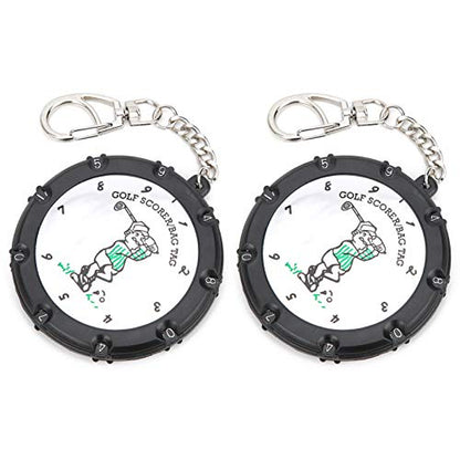 2pcs Golf Stroke Counter 18 Holes Score Counter Device with Key Chain Portable for Score Tracking Golf Accessory Easy to Use