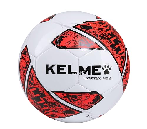 KELME Futsal Soccer Ball - Indoor Sala Ball Pelota de Futbol (White/Orange, 4)