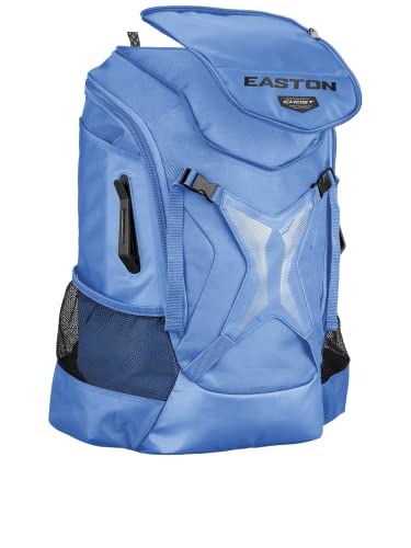 Easton | Ghost NX Backpack Equipment Bag | Adult | Fastpitch Softball | Team Logo Panel | Multiple Colors - color: Carolina Blue
