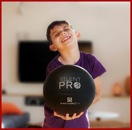 Silent Basketball – Black Mamba – Size 7 (29.5") – Quiet Indoor Dribbling – Premium Foam Basketball, Exact Shape – Certified Child Safe – Soundless, Noiseless Indoor Play - style: Lite Series