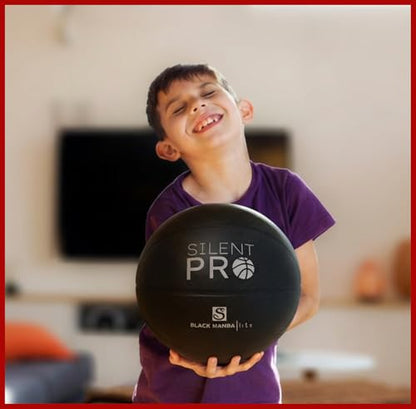 Silent Basketball – Black Mamba – Size 7 (29.5") – Quiet Indoor Dribbling – Premium Foam Basketball, Exact Shape – Certified Child Safe – Soundless, Noiseless Indoor Play - style: Lite Series
