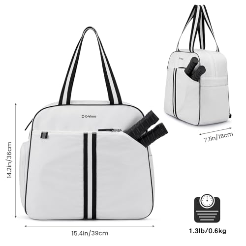 G4Free Pickleball Bag, Pickleball Bag Tote for Women and Men - color: White