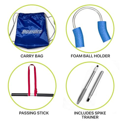 Volleyball Spike & Passing Trainer – Adjustable Ball Holder for Spiking Power & Passing Accuracy – Volleyball Training Equipment Kit with Stick, Foam Holder, Carry Bag & Storage Box