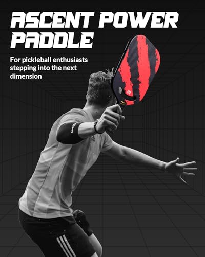 Warping Point Carbon Fiber Pickleball Paddle & Crossbody Adjustable Grey Pickleball Bag | Aero Throat & Thermoformed Polypropylene Honeycomb Core | Textured Carbon Grit Surface | Power