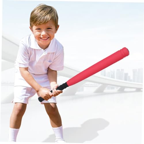 GALPADA Portable EVA Baseball Bat Red Plastic Training Stick Lightweight for Indoor Outdoor Youth Sports Practice