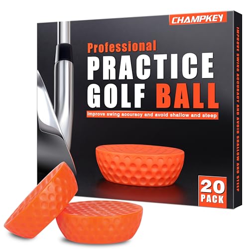 CHAMPKEY Precision Practice Golf Balls 20 Pack - Soft Rubber Golf Training Balls - Avoid Swing Shallow and Steep Golf Practice Balls - color: Orange