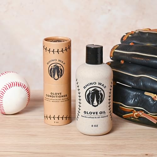 Rhino Wax - Baseball Glove Conditioner Kits - Clean, Condition, and Maintain Your Baseball Glove with one of Our 3 Maintenance Kits - Protect Your Mitts - Proudly Made in USA (Not China) - size: Starter Kit - 3 Pack