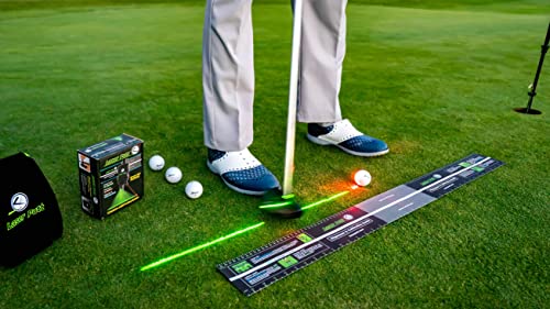 by Laser Focus Golf - Putting Training Aid with Green Laser for Alignment and Red Laser for Distance Control