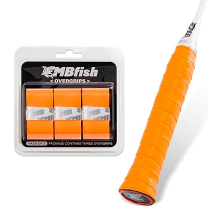 Tennis Racket Grip Tape 3 Pack, Racket Grips Soft Racquet Overgrips for Tennis, Pickleball and Badminton - Anti-Slip and Absorbent Tennis Grip Tape Set - color: Orange