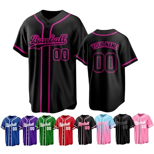 Custom Baseball Jersey Personalized Stitched Family Team Name Number Shirts Uniforms for Women Men Youth Kids - color: Black-21