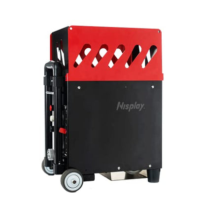 Portable Tennis Ball Machine (26lbs) - Dual Motor for TopSpin and Backspin, 80+ Balls, Max 68MPH, 4+ Hours Play with External Lithium Battery - style: N1 Ball Machine Only (Black-Red)