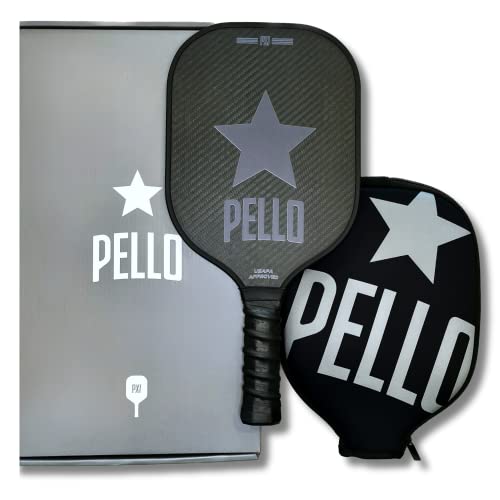 PELLO PXI Carbon Fiber Pickleball Paddles | USA Pickleball Approved | Professional Polypropylene Honeycomb Core | Perfect Balance of Power & Control | Pickle Ball Racquet with Neoprene Case