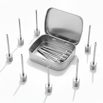 Ball Needle 12pcs in a Storage Box, Ball Pump Needle for Basketball, Football, Soccer Ball, Volleyballs, Handballs and Also Fits All Hand Pumps, Electric Ball Pumps, and Portable Inflators.
