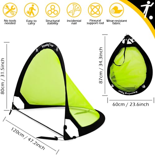 Pop Up Soccer Goals 4ft Soccer Goal Posts for Kids, Foldable Soccer Garden Goals Soccer Sport Games Training Practice