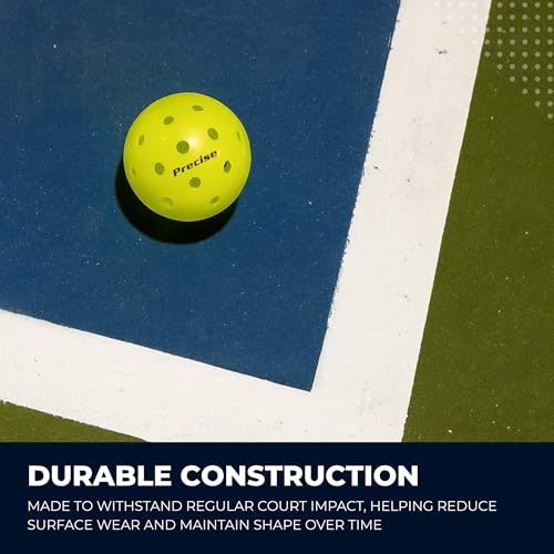 PRECISE Pickleball Balls – Outdoor A 40 Model with 40 Holes – USAPA Approved – Durable Flight Design - color: Yellow, size: 6 Balls