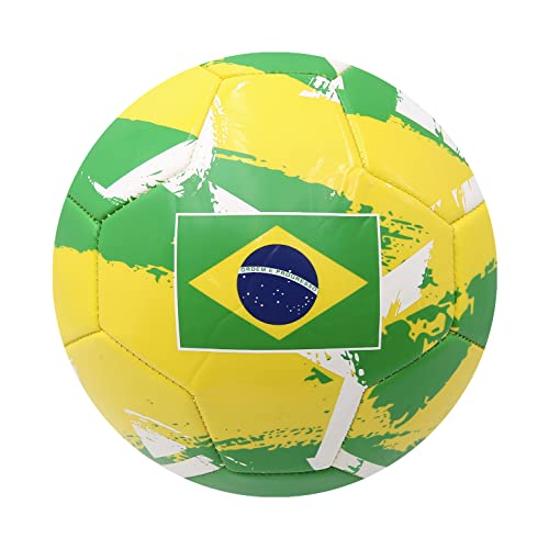Icon Sports World Cup Country Soccer Balls Training Outdoor Futbol Size 5 - color: Brazil Brush