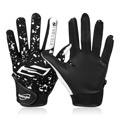 Youth Baseball Batting Gloves, Super Grip Kids Teeball & Softball Gloves for Boys & Girls - color: Black/White, size: Youth XS/S(5.5in-6in)