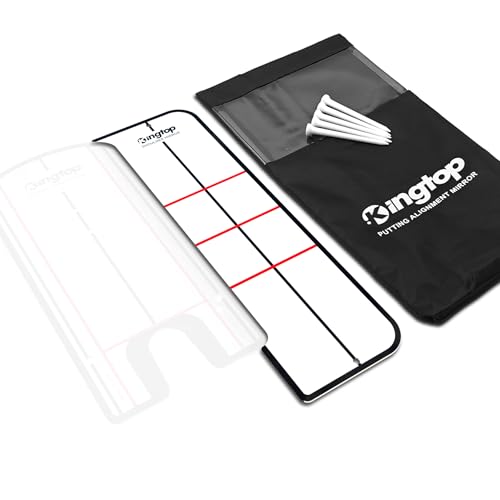 KINGTOP Golf Putting Mirror - Alignment Putting Training Aids for Consistency & Accuracy - Ideal for Indoor | Outdoor Practice, with Carry Bag and Golf Tees - color: Shoulder Mirror - 14" x 4.5"