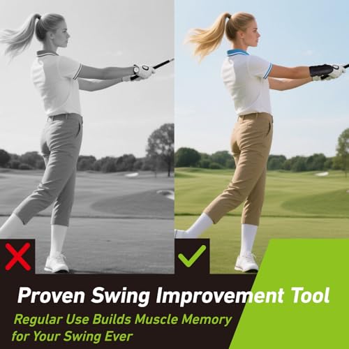 Golf Wrist Trainer for Swing Alignment Pro Training Aid Brace for Hand Gesture Correction Golf Hinge Practice Tool and Wrist Support Brace for Beginners and Pros to Improve Swing Technique