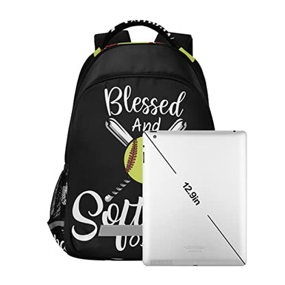 Baseball Backpack Softball Sport Laptop Travel Bag Lightweight Daypack School Bookbags for Women Men Kids Teens - color: Baseball