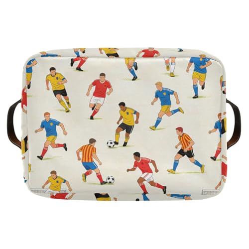 KLL Football Sport Soccer storage baskets, Foldable and waterproof organizers and storage basket with sturdy handle tubs Decoraciones 2 pack for shelves shelves blanket