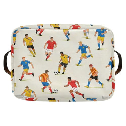 KLL Football Sport Soccer storage baskets, Foldable and waterproof organizers and storage basket with sturdy handle tubs Decoraciones 2 pack for shelves shelves blanket