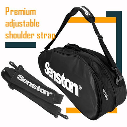 Senston Tennis/Badminton Racket Bag,Single Shoulder Racket Bag Racquet Bag,Waterproof And Dustproof. - color: Black