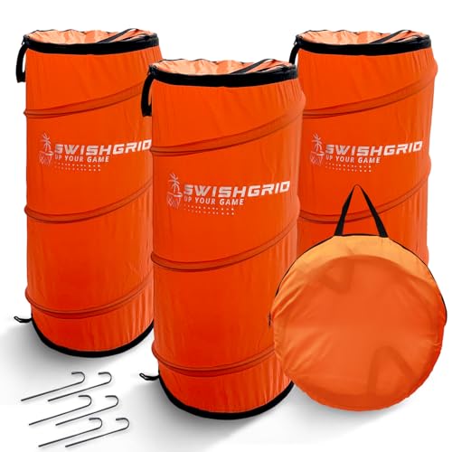 Portable Pop-Up Defender Dummy Trainer - Basketball Dribble Training - Football Tackling, Soccer Dribbling Dummies - Equipment to Improve Skills w/Built-in Storage - size: 3 - Pack