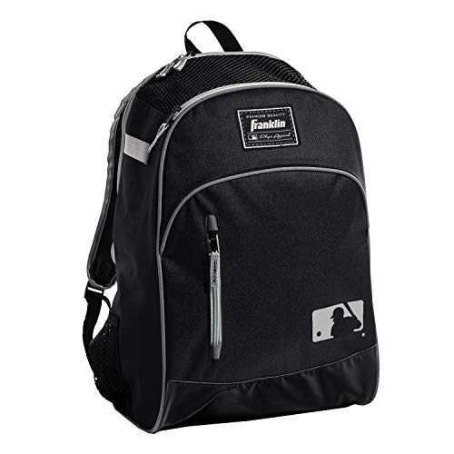 Franklin Sports Kids MLB Baseball Batpack Bag - Youth Baseball, Softball + Teeball Backpack - Sports Equipment Bag for Kids + Toddlers - Holds (2) Teeball + Baseball Bats + Includes Fence Hook - color: Black/Gray