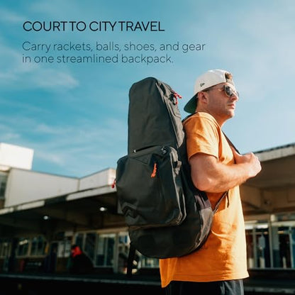 Cancha Weatherproof Tennis Bag and Backpack for 1–3 Rackets with Water Bottle Holder and Removable Strap | Slim and Lightweight Design for Easy Carry | Modular Clip-On Accessory System | Voyager