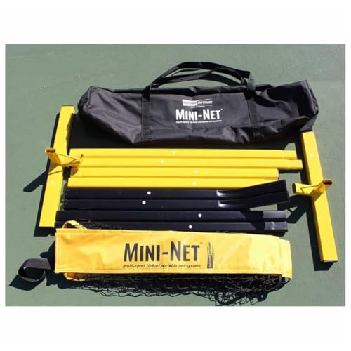 OnCourt Offcourt Quick Start Mini-Net Portable Tennis Net - 10' Wide with Carry Bag | Adjustable Height 30-64 inches | Indoor/Outdoor