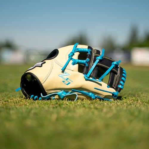 SSK Z5 Craftsman Infield Baseball Glove – 11.25” - 11.5” - 11.75” - 12” – Right & Left Hand Throw - color: Camel/Black/Electric Blue, size: 11.5" - Right Hand Throw