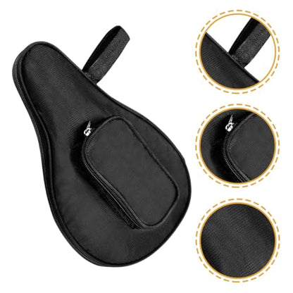 POPETPOP Table Tennis Paddle Storage Bag with Fixed Compartments, Portable Ping Pong Racket Protective Organizing Case, Black Paddle Cover for Sports and Travel
