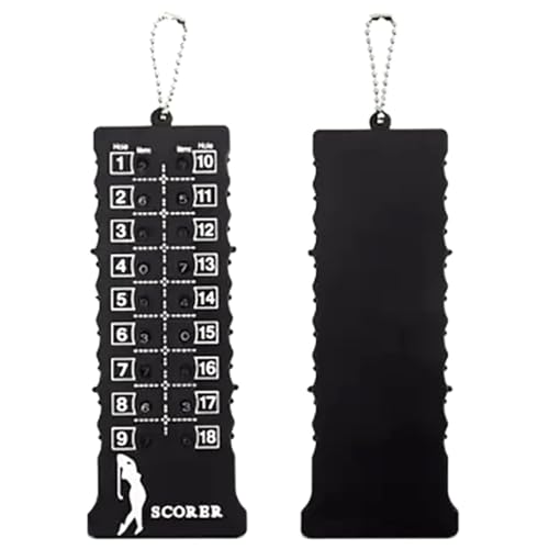 Portable 18-Hole Golf Scorecard Score Counter Black