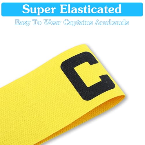 7Pcs Soccer Captain Armband, Multicoloured Elastic Captain Bands Soccer, Adjustable Leader Team Sport Armband for Team Sports Football Basketball Volleyball Arm Bands