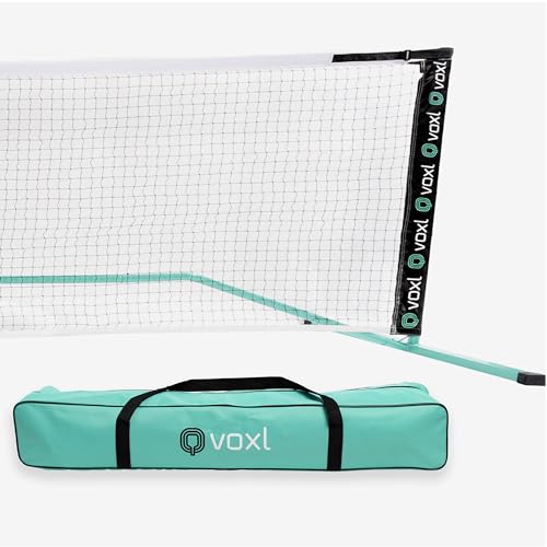 Premium Portable Pickleball Net - Tournament Series - Voxl Pickleball. All Weather Construction. Regulation Size. Indoor and Outdoor Use. Durable Frame, Net, Carrying Bag. Easy Set Up and Take Down.