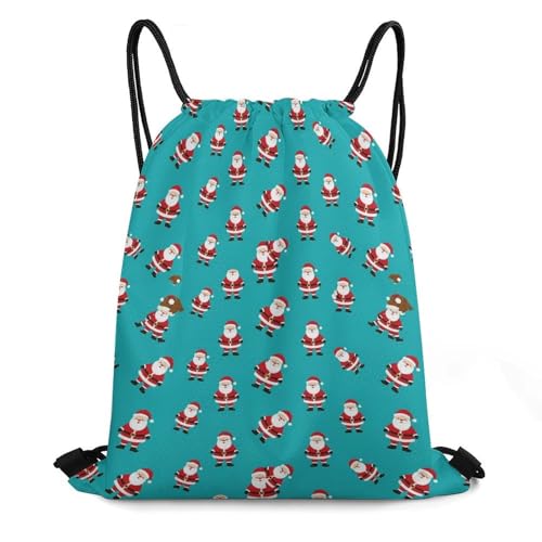 Swimming Drawstring Sack Waterproof Gym Backpack for Beach Sports Yoga Gear, Lightweight Unisex, Christmas New Year Santa Claus Bags - color: Picture (343)