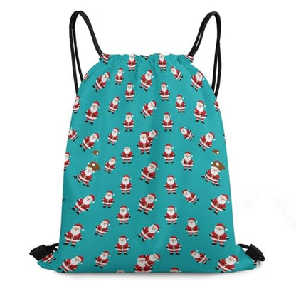 Swimming Drawstring Sack Waterproof Gym Backpack for Beach Sports Yoga Gear, Lightweight Unisex, Christmas New Year Santa Claus Bags - color: Picture (343)