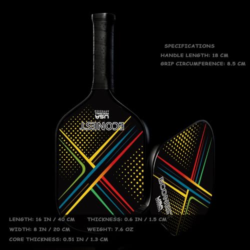 Pickleball Paddles Set of 2 with 4 Balls – High-Performance Fiberglass Face for Precision, Comfortable Grip & Easy Control – Ideal for Beginners & Intermediates – USAPA Approved