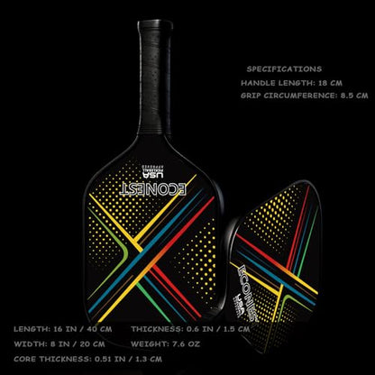 Pickleball Paddles Set of 2 with 4 Balls – High-Performance Fiberglass Face for Precision, Comfortable Grip & Easy Control – Ideal for Beginners & Intermediates – USAPA Approved