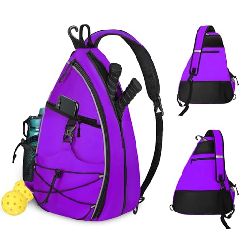 WOLT Pickleball Bag,Crossbody Sling Bags for Women Men,Pickleball Backpack with Fence Hook for Tennis, Racketball