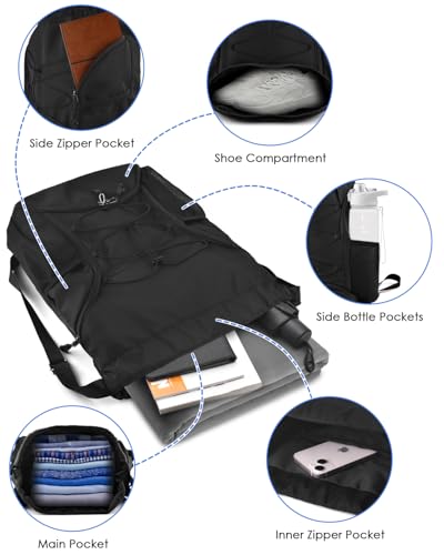 BROTOU Soccer Bags, Football Backpack, Volleyball Bag, Drawstring Soccer Backpack with Ball and Shoe Compartment